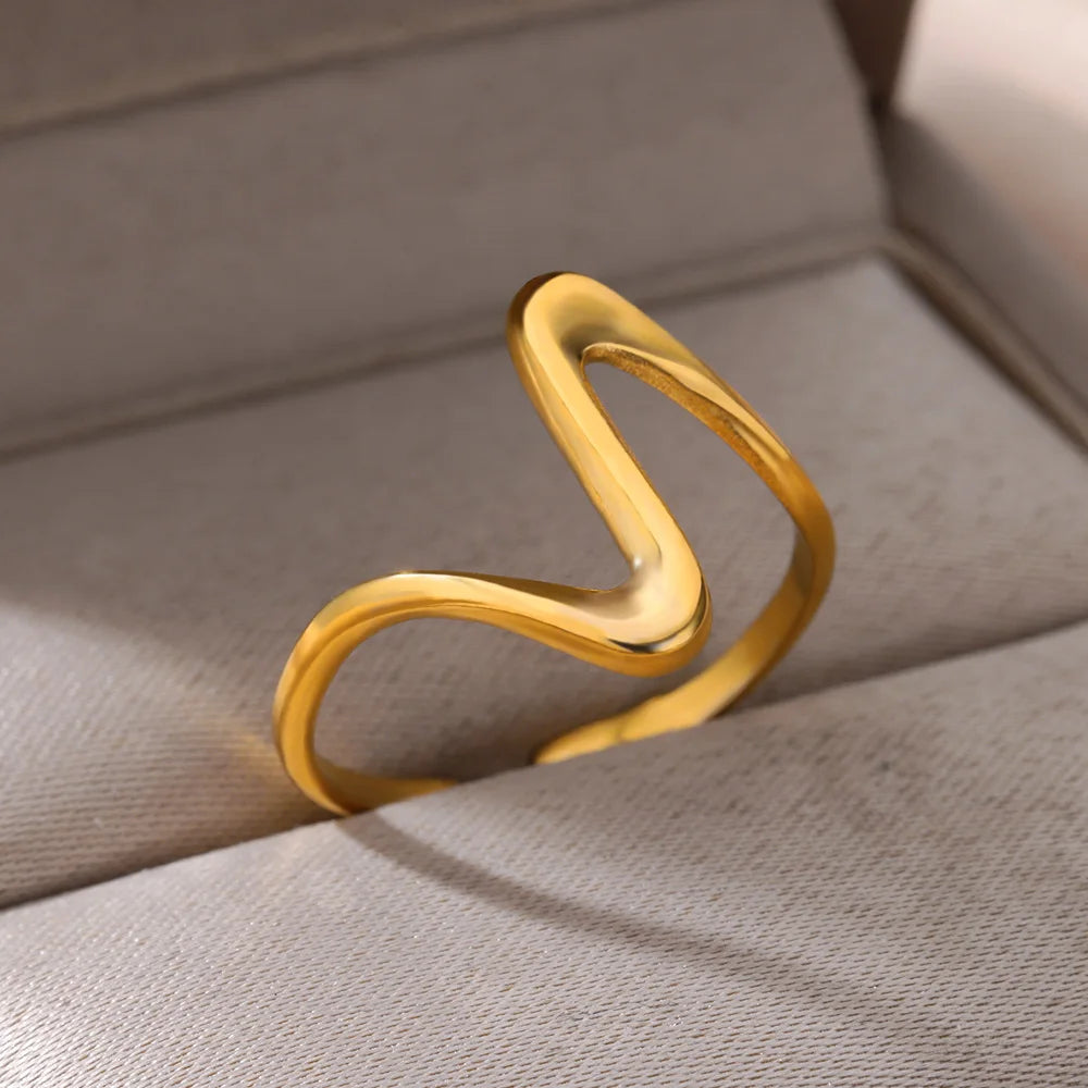 Vintage Geometric Wave Adjustable Ring-ReesJewels-ReesJewels