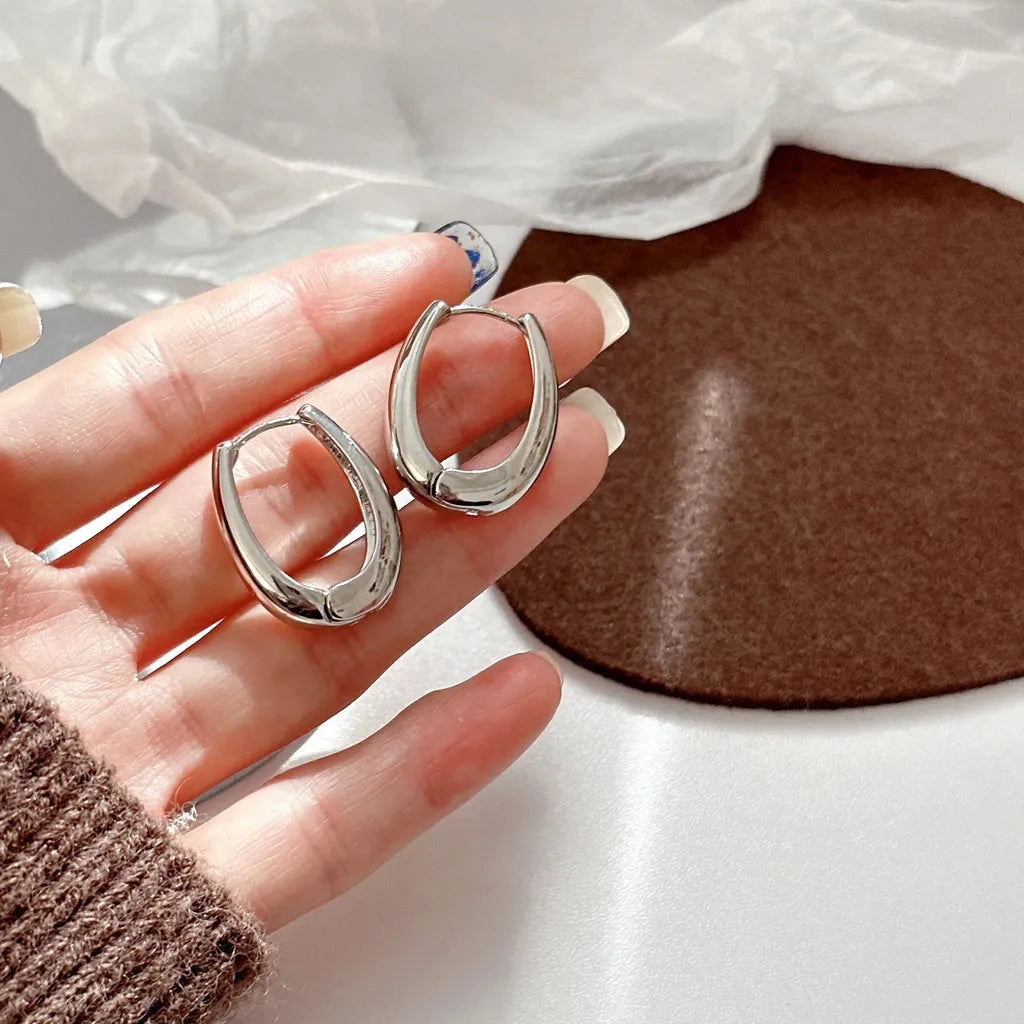 Vintage Hoop Metal Drop Earrings-ReesJewels-ReesJewels