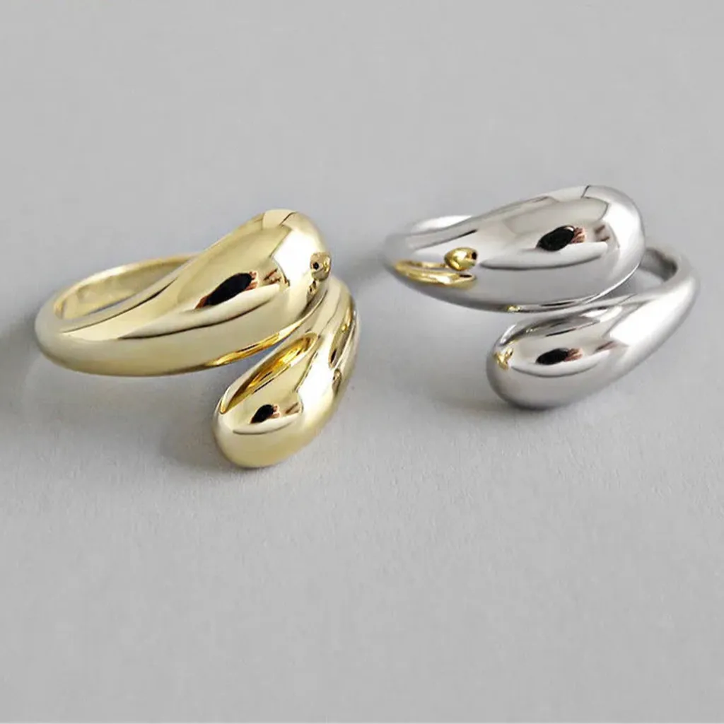 Vintage Trendy Smooth Geometric Drop Ring-ReesJewels-ReesJewels