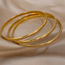 3 Pcs Timeless Golden Minimalism Bangle Set-Rees Jewels-ReesJewels