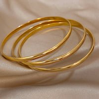 3 Pcs Timeless Golden Minimalism Bangle Set-Rees Jewels-ReesJewels