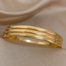 3 Pcs Timeless Golden Minimalism Bangle Set-Rees Jewels-ReesJewels