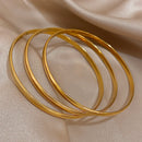 3 Pcs Timeless Golden Minimalism Bangle Set-Rees Jewels-ReesJewels