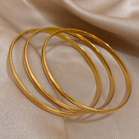 3 Pcs Timeless Golden Minimalism Bangle Set-Rees Jewels-ReesJewels