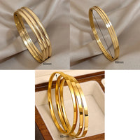 3 Pcs Timeless Golden Minimalism Bangle Set-Rees Jewels-ReesJewels