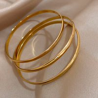 3 Pcs Timeless Golden Minimalism Bangle Set-Rees Jewels-ReesJewels