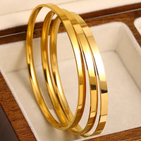 3 Pcs Timeless Golden Minimalism Bangle Set-Rees Jewels-Style 3-ReesJewels