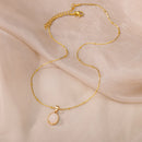 Aesthetic Golden Opal Oval Pendant Necklace-ReesJewels-ReesJewels