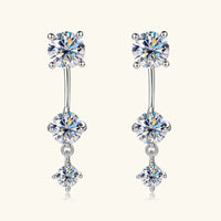 Beautiful Moissanite Diamond Stud Drop Earrings-Rees Jewels-ReesJewels