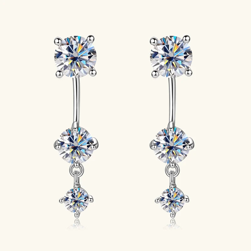 Beautiful Moissanite Diamond Stud Drop Earrings-Rees Jewels-ReesJewels