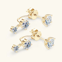 Beautiful Moissanite Diamond Stud Drop Earrings-Rees Jewels-ReesJewels