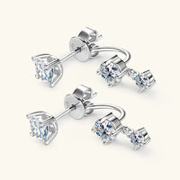 Beautiful Moissanite Diamond Stud Drop Earrings-Rees Jewels-ReesJewels