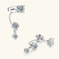 Beautiful Moissanite Diamond Stud Drop Earrings-Rees Jewels-ReesJewels