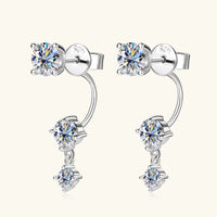 Beautiful Moissanite Diamond Stud Drop Earrings-Rees Jewels-White Gold-ReesJewels