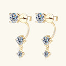 Beautiful Moissanite Diamond Stud Drop Earrings-Rees Jewels-Yellow Gold-ReesJewels