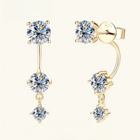 Beautiful Moissanite Diamond Stud Drop Earrings-Rees Jewels-ReesJewels