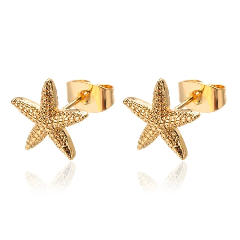 Beautiful Starfish Stainless Steel Stud Earrings