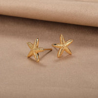 Beautiful Starfish Stainless Steel Stud Earrings-ReesJewels-ReesJewels