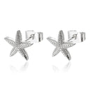 Beautiful Starfish Stainless Steel Stud Earrings-ReesJewels-Silver-ReesJewels