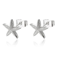 Beautiful Starfish Stainless Steel Stud Earrings-ReesJewels-Silver-ReesJewels