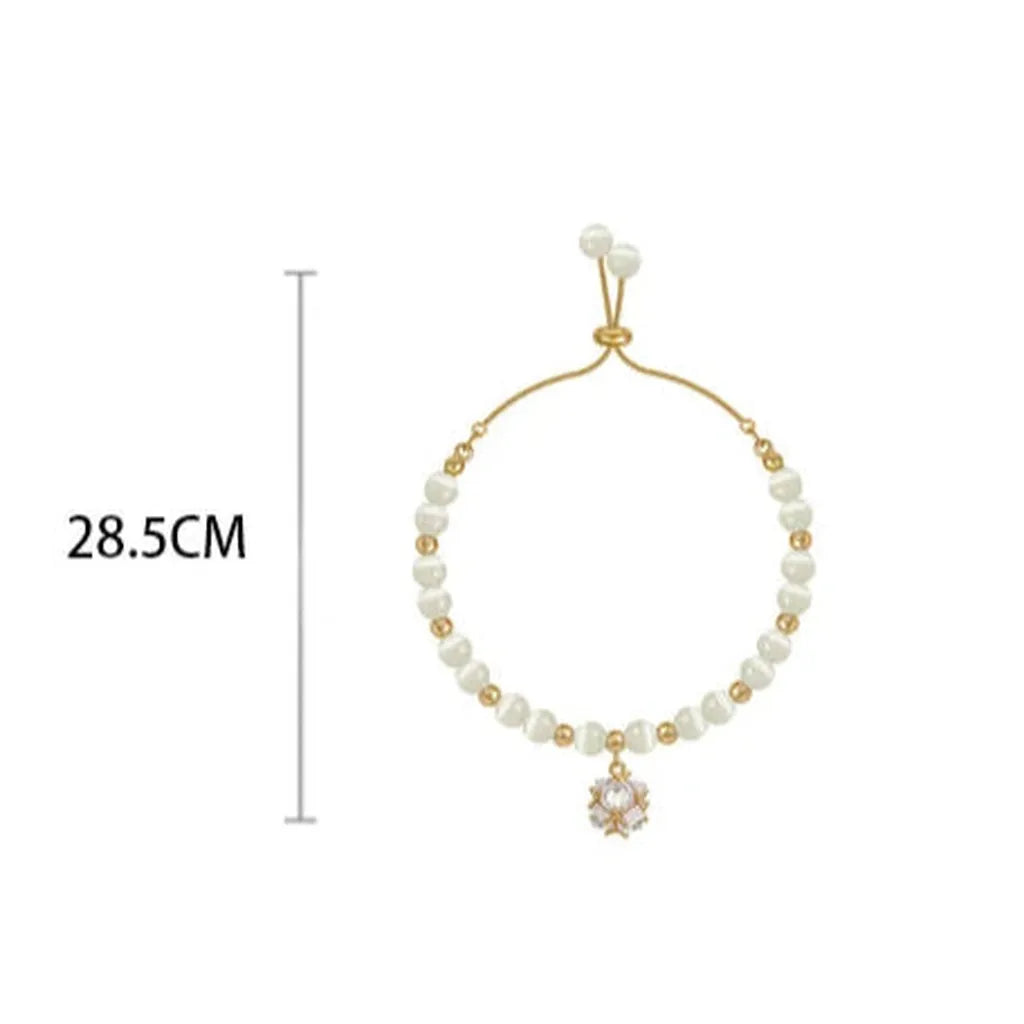 Cat Eye Stone Crystal Pendant Bracelet-ReesJewels-ReesJewels
