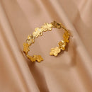 Charming Vintage Flower Golden Bracelet-ReesJewels-Gold-ReesJewels
