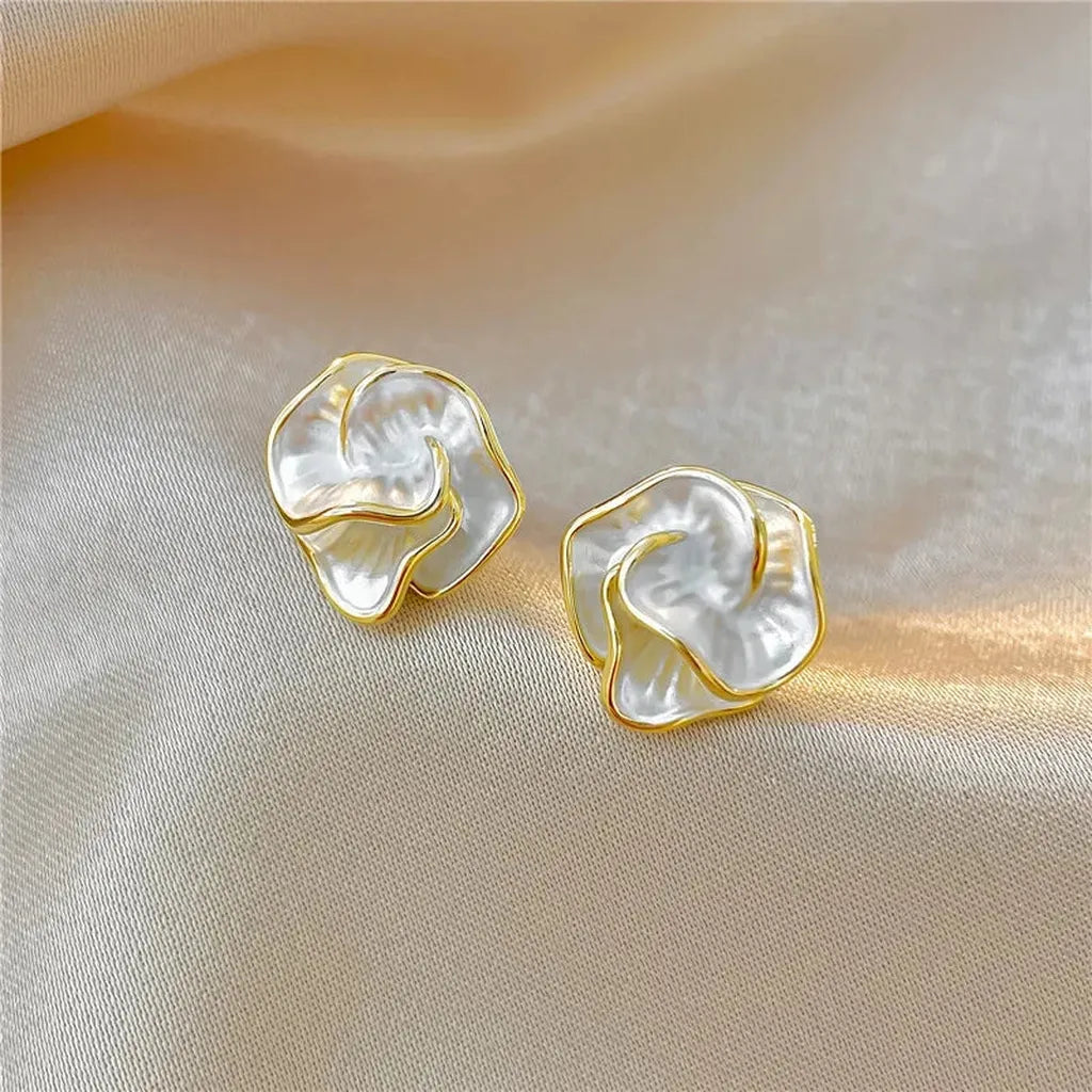 Chic Gorgeous Enamel Flower Earring-ReesJewels-ReesJewels