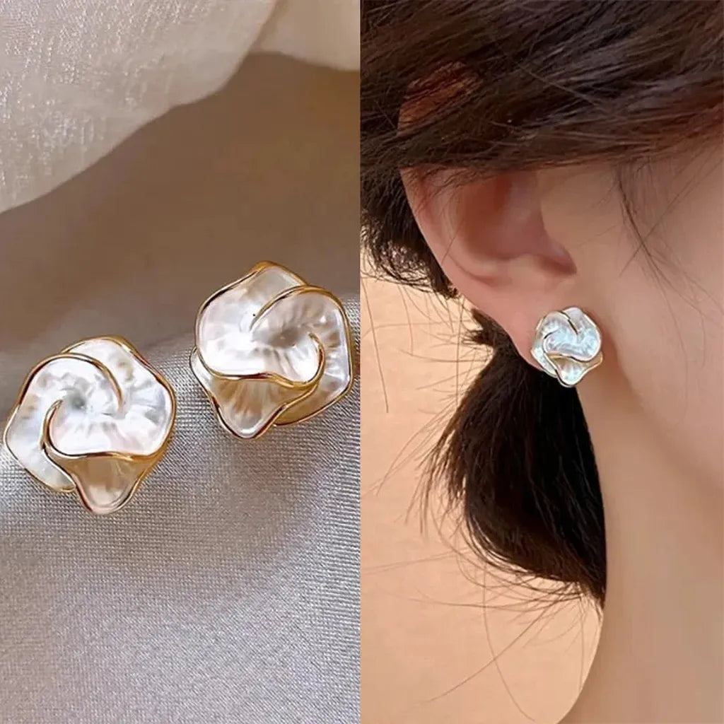 Chic Gorgeous Enamel Flower Earring-ReesJewels-ReesJewels