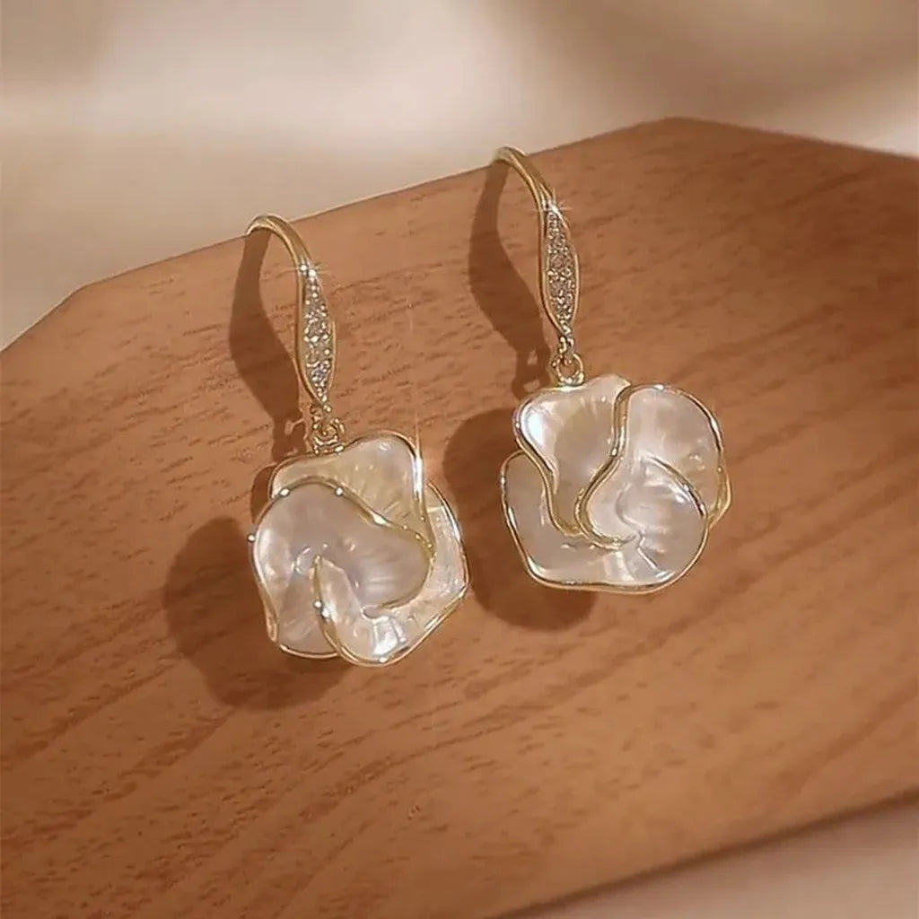 Chic Gorgeous Enamel Flower Earring-ReesJewels-ReesJewels