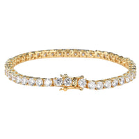 Chic Moissanite Diamond Tennis Bracelet-Rees Jewels-Yellow gold-0.15ct 14cm-ReesJewels