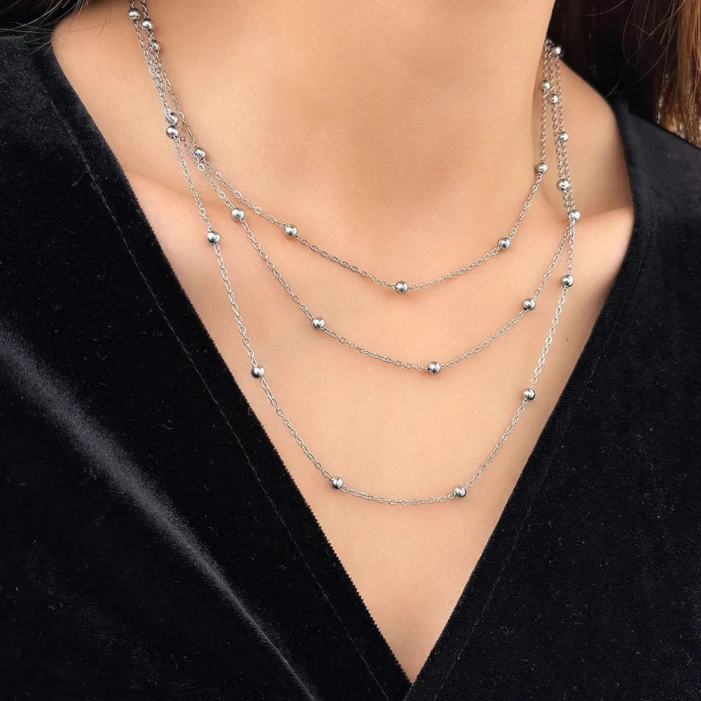 Chic Multi-Layer Beaded Chain Necklace-ReesJewels-ReesJewels