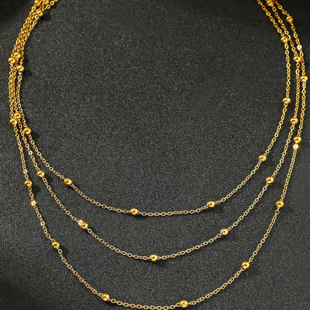 Chic Multi-Layer Beaded Chain Necklace-ReesJewels-ReesJewels