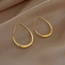 Chic Simple Oval Open Hoop Earrings-Rees Jewels-Gold-ReesJewels