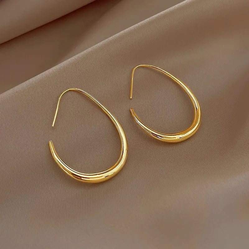 Chic Simple Oval Open Hoop Earrings