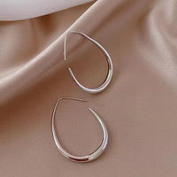 Chic Simple Oval Open Hoop Earrings-Rees Jewels-Silver-ReesJewels