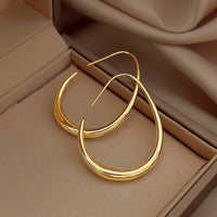 Chic Simple Oval Open Hoop Earrings-Rees Jewels-ReesJewels