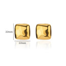 Chic Square Golden Stud Earrings-Rees Jewels-ReesJewels