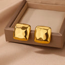 Chic Square Golden Stud Earrings-Rees Jewels-ReesJewels