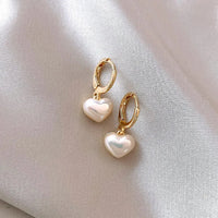 Classic Imitation Pearl Heart Earring-My Store-ReesJewels