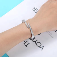 Classic Luxury Open Full Zirconia Bangle Bracelet-Rees Jewels-ReesJewels