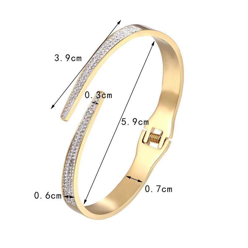 Classic Luxury Open Full Zirconia Bangle Bracelet-Rees Jewels-ReesJewels
