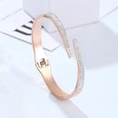 Classic Luxury Open Full Zirconia Bangle Bracelet-Rees Jewels-Rose Gold-ReesJewels