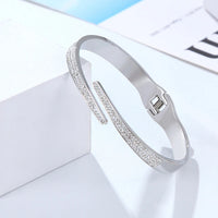 Classic Luxury Open Full Zirconia Bangle Bracelet-Rees Jewels-Silver-ReesJewels