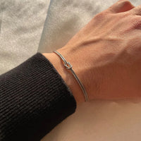 Classic Minimalistic Chain Knotted Bracelet-ReesJewels-Silver-15 Extend 3CM-ReesJewels