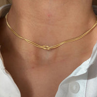 Classic Minimalistic Chain Knotted Necklace-ReesJewels-ReesJewels