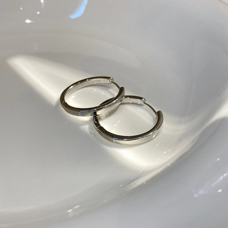 Classic Simple Big Round Hoop Earrings-Rees Jewels-ReesJewels