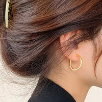 Classic Simple Big Round Hoop Earrings-Rees Jewels-ReesJewels