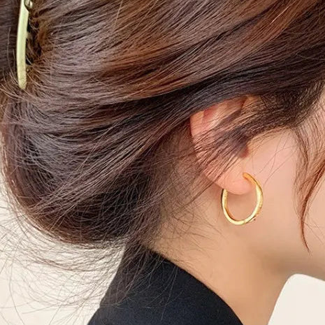 Classic Simple Big Round Hoop Earrings-Rees Jewels-ReesJewels