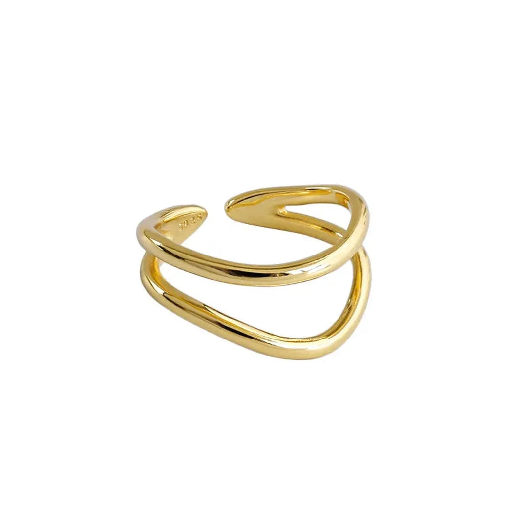Classy Charm Double-Layer Curve Rings
