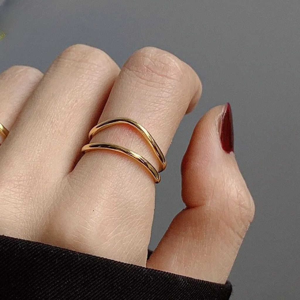 Classy Charm Double-Layer Curve Rings